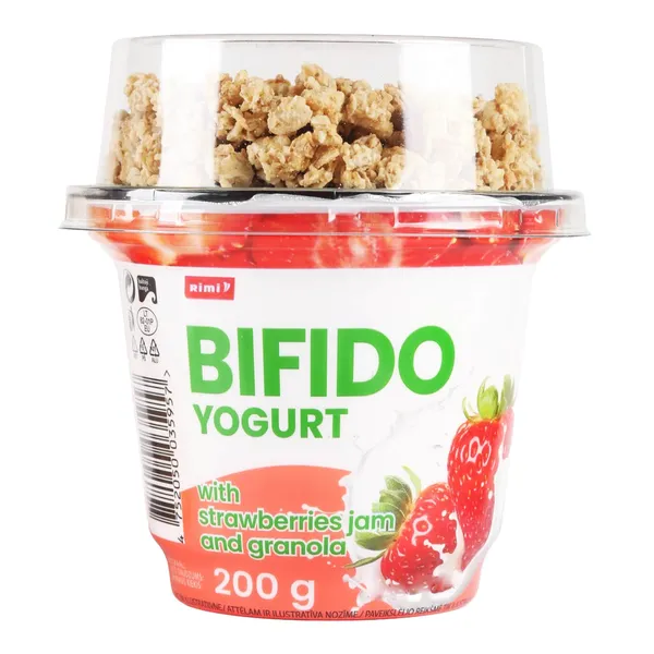 Jogurts Rimi ar zemeņu ievārīj., granolu 200g