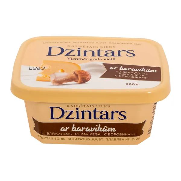 Kausētais siers Dzintars ar baravikām 200g