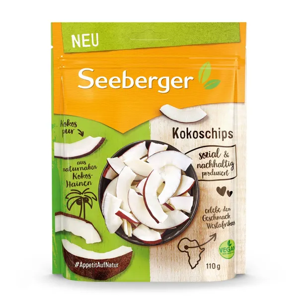 Kokosriekstu čipsi Seeberger 110g