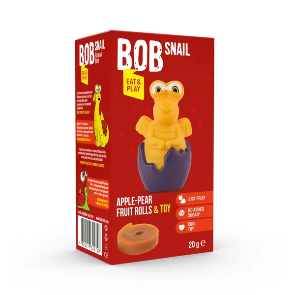 Konf. Bob Snail ābolu bumb. ar rotaļlietu 20g