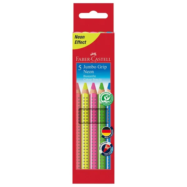 Krāsainie zīmuļi Faber-Castell neona 5kr