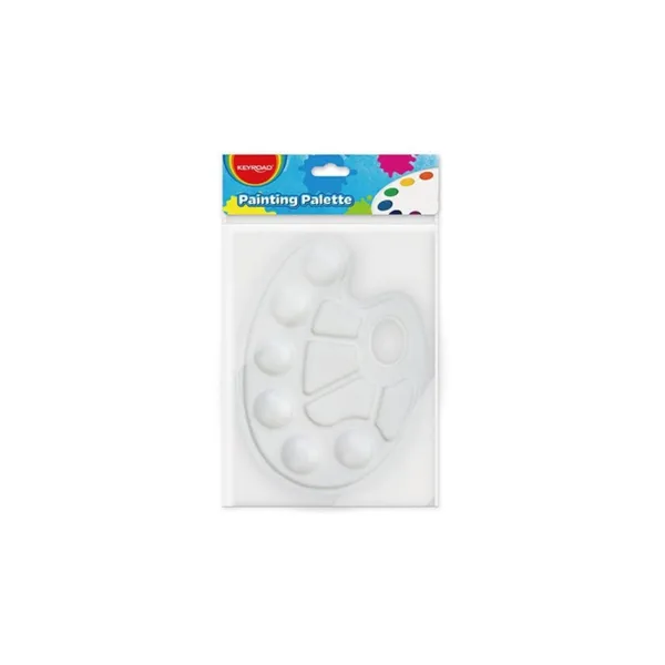 Krāsu palete Keyroad ovāla plastikāta balta
