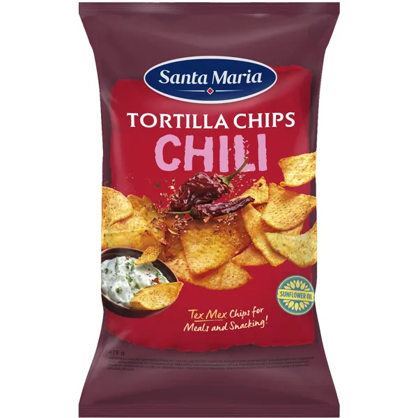 Kukurūzas čipsi Santa Maria ar čili 475g