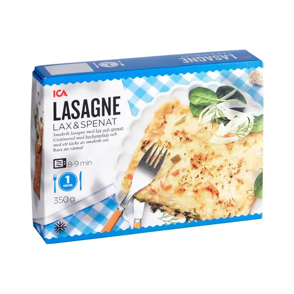 Lazanja ICA ar lasi un spinātiem 350g