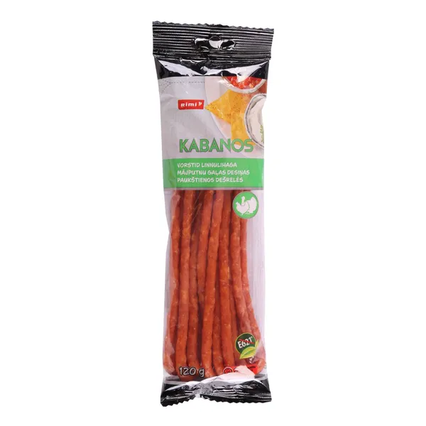 Mājputnu un cūkg. desiņas Rimi Kabanos 120g