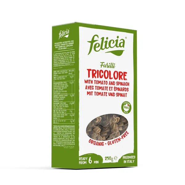 Makaroni Felicia Fusilli trīskrāsu BIO 250g