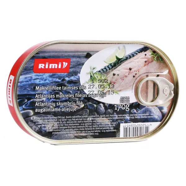 Makreles fil. Rimi eļļā 170g/119g