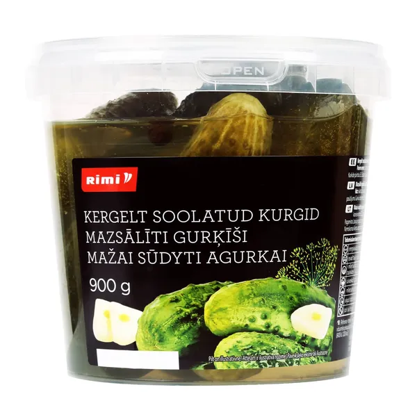 Mazsālīti gurķīši Rimi 900g/500g
