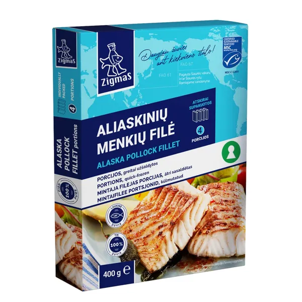 Mintaja filejas porcijas Zigmas MSC 4x100g