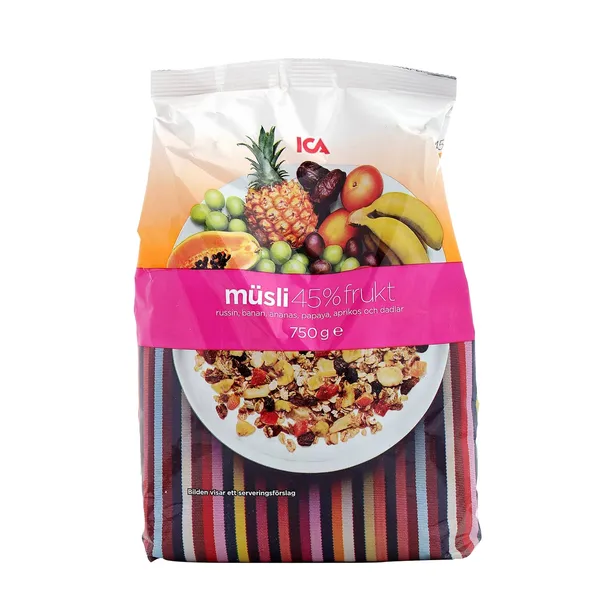 Musli ICA 45% augļu 750g