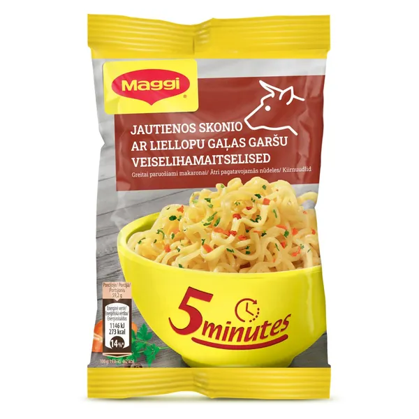 Nūdeles Maggi ar liellopu ātri pagat. 59,2g