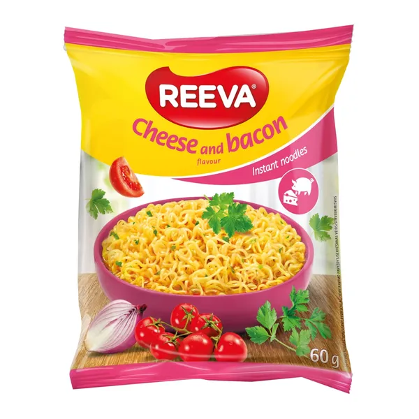 Nūdeles Reeva ar siera, bekona garšu 60g