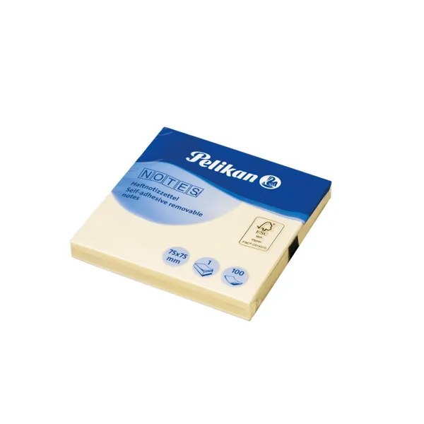 Piezīmju bloks Pelikan dzeltens 75x75mm