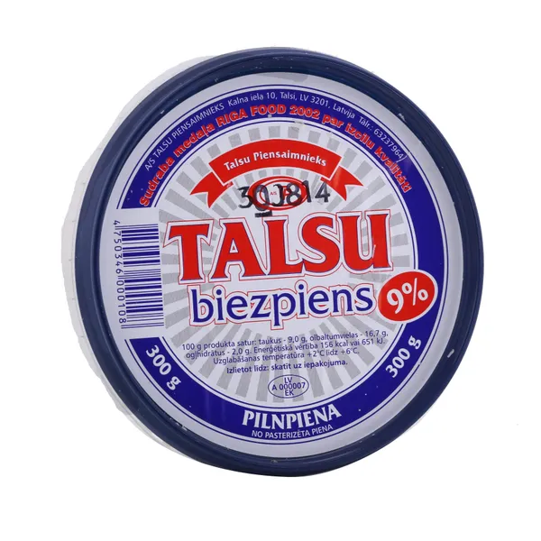 Pilnpiena biezpiens Talsu 9% 300g
