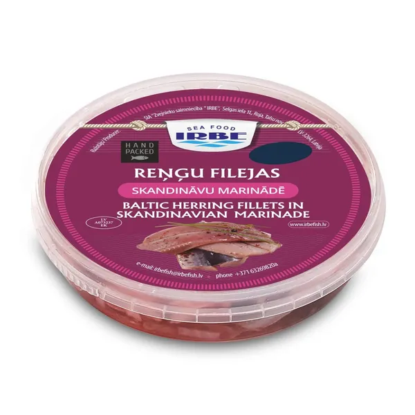 Reņģu filejas Irbe skand. marinādē 150g/100g