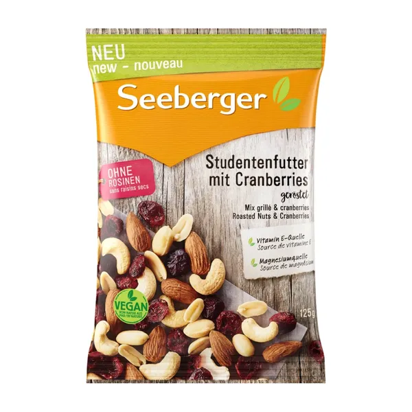 Riekstu un dzērveņu maisījums Seeberger 125g