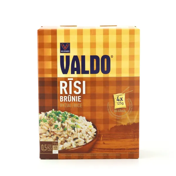 Rīsi Valdo brūnie 4x125g