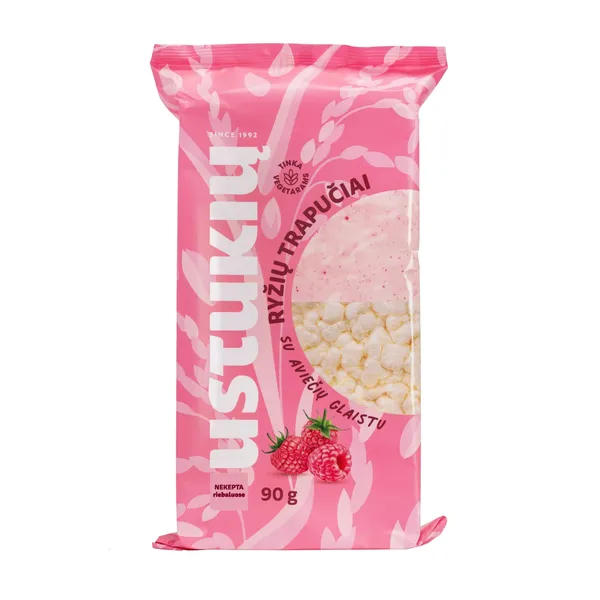 Rīsu galetes Ustukiu Malunas ar aveņu gl. 90g