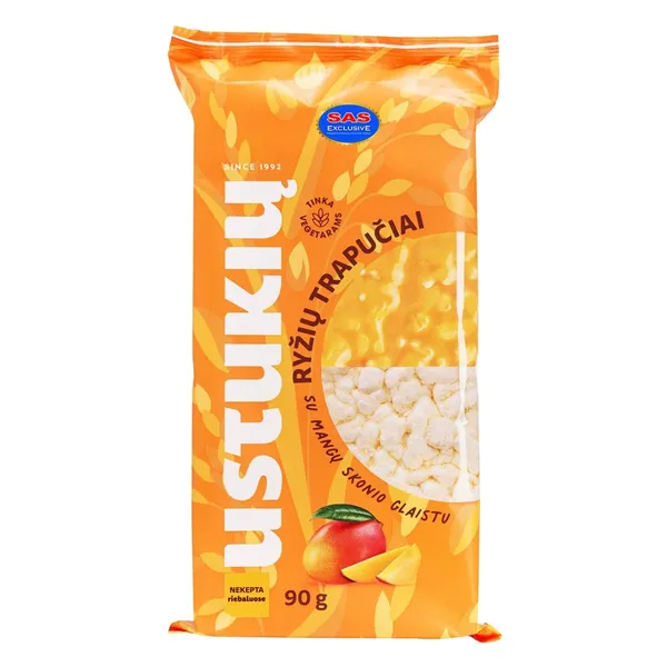 Rīsu galetes Ustukiu Malunas mango g. gl. 90g