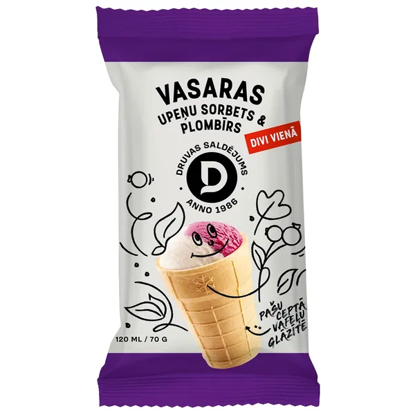 Sald. Druva plombīra,upeņu sorbets 120ml/75g