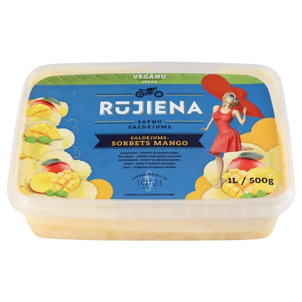 Saldēj. - sorbets Rūjiena ar mango g. 1L/500g