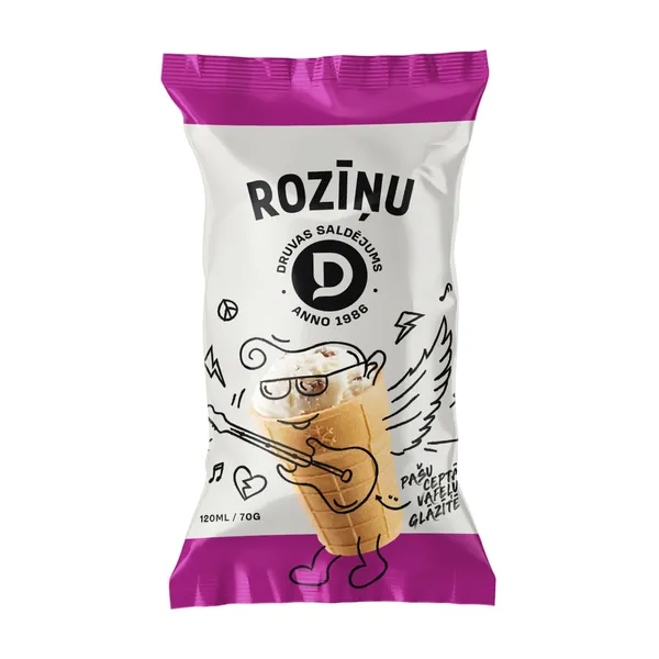 Saldējums Druva ar rozīnēm 120ml/70g