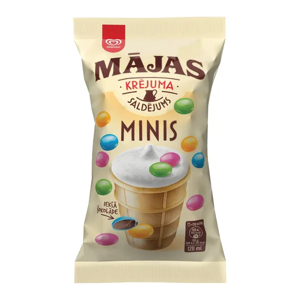 Saldējums Mājas Minis vafeļu glāz. 120ml/68g