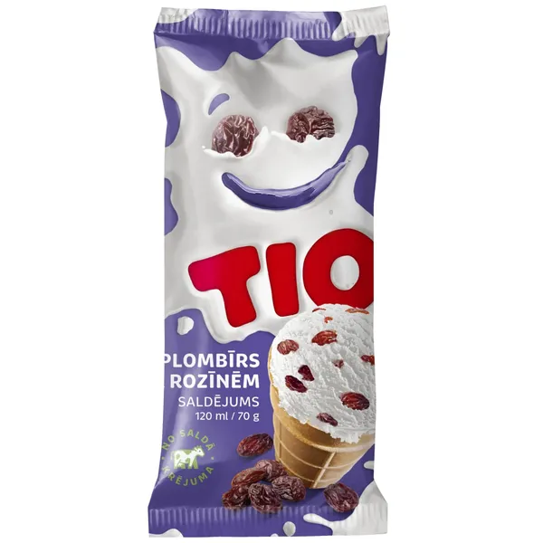 Saldējums Tio plombīra ar rozīnēm 120ml/70g