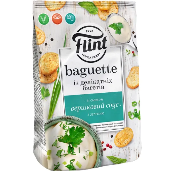 Sausmaiz. Flint ar krējuma, zaļumu garšu 90g