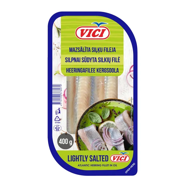 Siļķes fileja Viči vieglā sālījumā 400g/315g