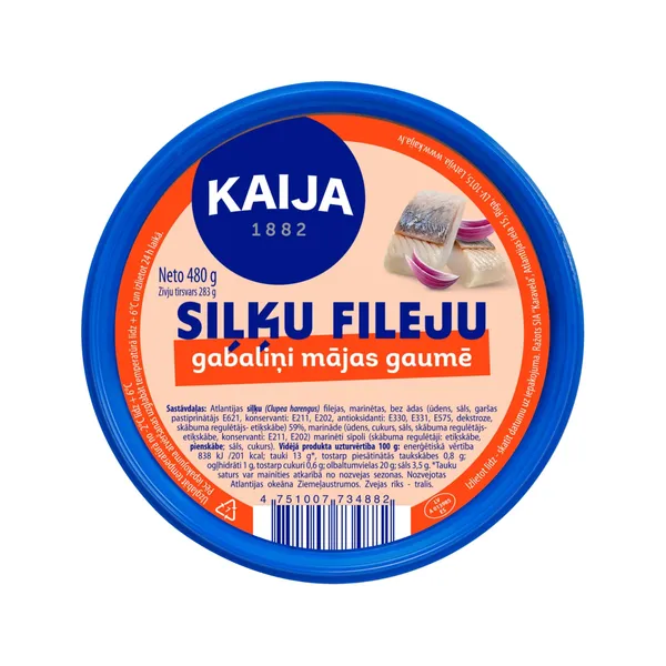 Siļķu filejas Kaija mājas gaumē 480g/283g