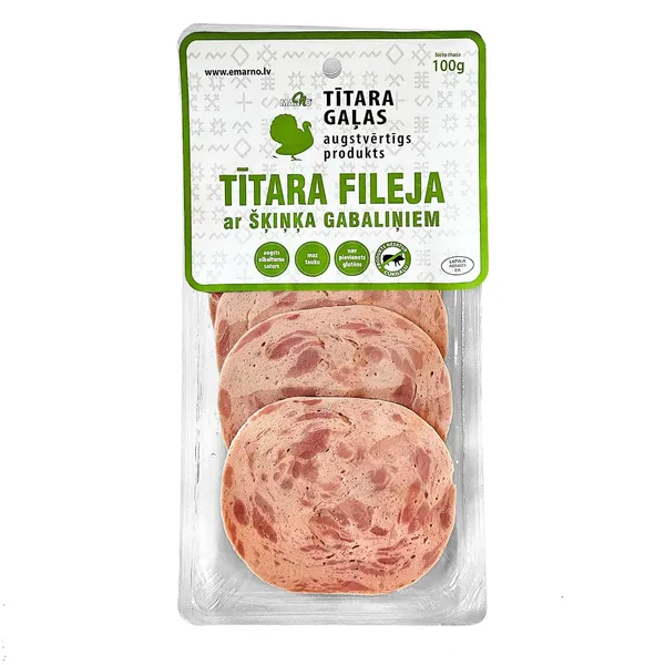 Tītara fil.desa Marno ar šķiņķa gab.100g