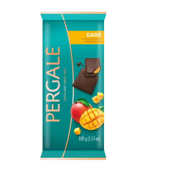 Tumšā šokol. Pergale ar mango pildījumu 100g