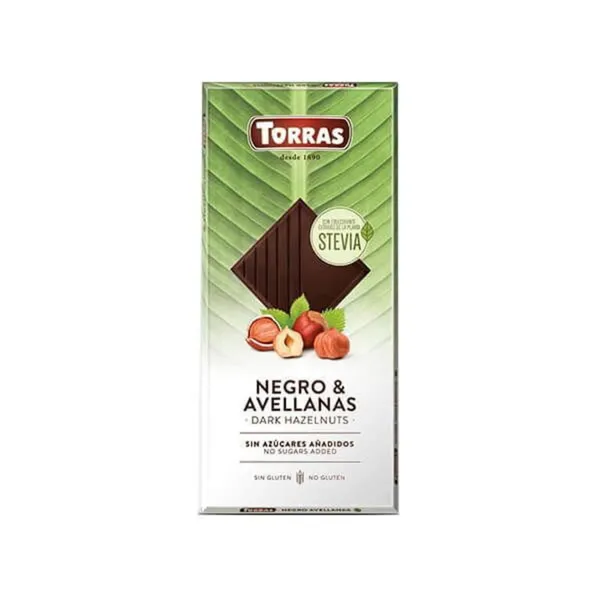 Tumšā šokolāde ar lazdu riekst., stēviju 125g