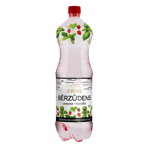 Ūdens Cēsu Bērzūdens zemeņu un bazilika 1,5l