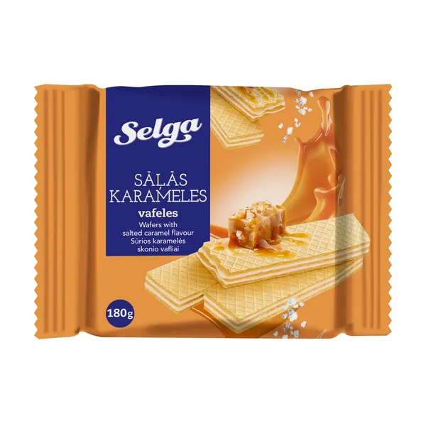 Vafeles Selga ar sāļās karameles garšu 180g