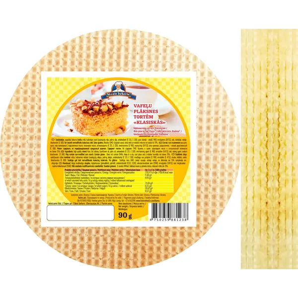 Vafeļu plāks.tortēm Vecais Beķeris Klasis.90g