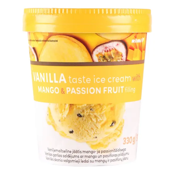 Van. saldējums Rimi mango, pasifl. 330g/500ml