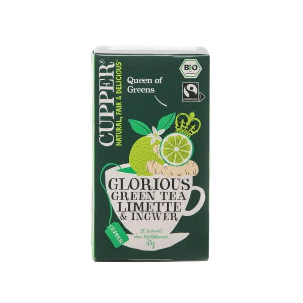 Zaļā tēja Cupper Limette & Ingwer Bio 20 gab.