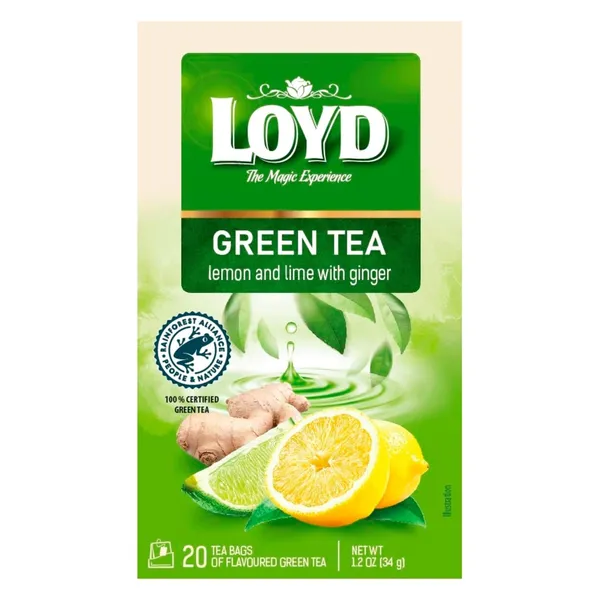 Zaļā tēja Loyd ar citronu un laima g. 20x1,7g
