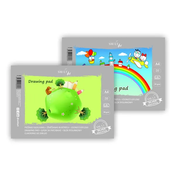 Zīmēšanas albums SMLT ART A4 80gsm 20lp