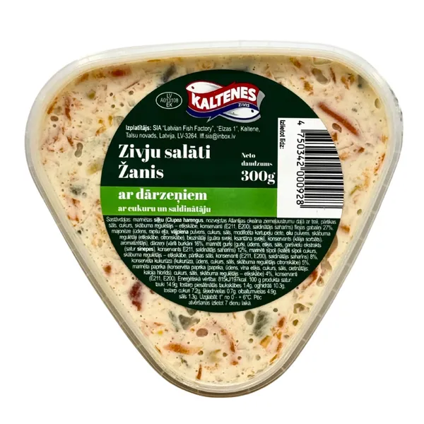 Zivju salāti 'Žanis' ar dārzeņ.,ar sald. 300g